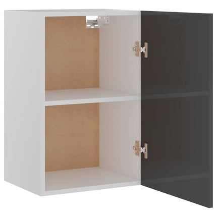 vidaXL Hanging Cabinet High Gloss Grey 39.5x31x60 cm Chipboard