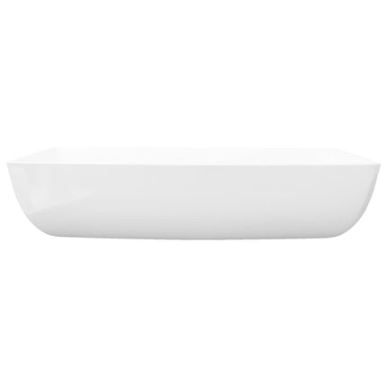 vidaXL Luxury Ceramic Basin Rectangular Sink White 71 x 39 cm