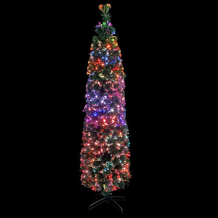 vidaXL Artificial Slim Christmas Tree with Stand 64 cm Fibre Optic
