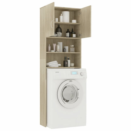 vidaXL Washing Machine Cabinet Sonoma Oak 64x25.5x190 cm Chipboard
