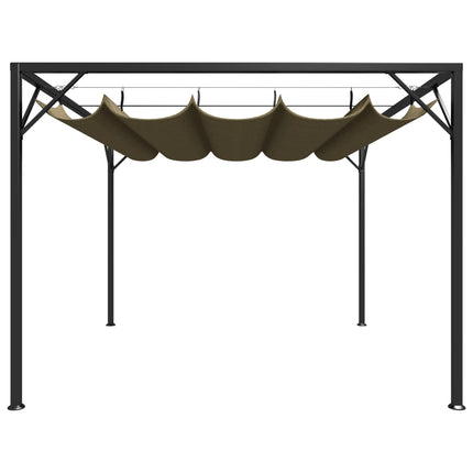 vidaXL Garden Gazebo with Retractable Roof 3x3 m Taupe 180 g/m²