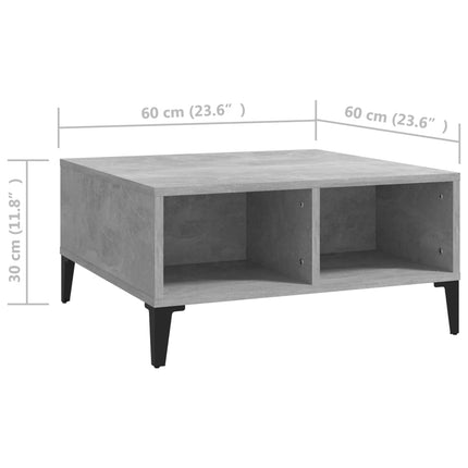 vidaXL Coffee Table Concrete Grey 60x60x30 cm Chipboard