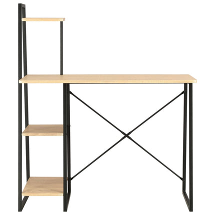 vidaXL Desk with Shelving Unit Black and Oak 102x50x117 cm