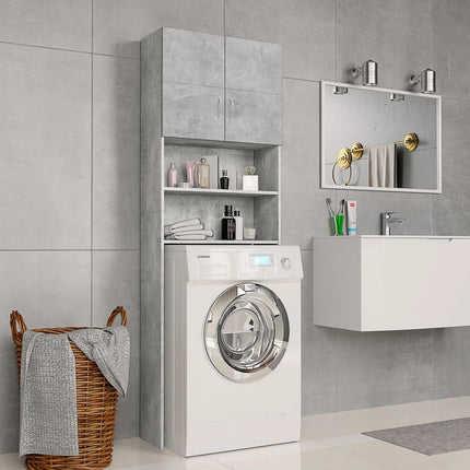 vidaXL Washing Machine Cabinet Concrete Grey 64x25.5x190 cm Chipboard