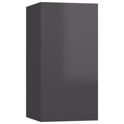 vidaXL 5 Piece TV Cabinet Set High Gloss Grey Chipboard