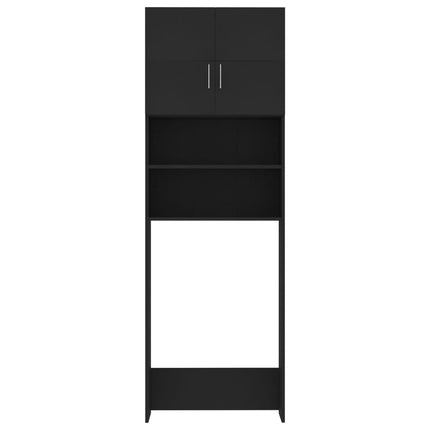 vidaXL Washing Machine Cabinet Black 64x25.5x190 cm Chipboard