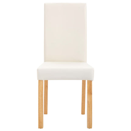 vidaXL Dining Chairs 2 pcs Cream Faux Leather