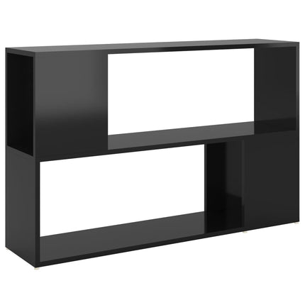 Book Cabinet High Gloss Black 100x24x63 cm Engineered Wood