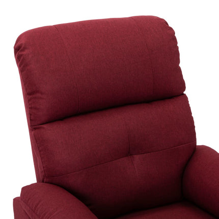 vidaXL Massage Recliner Chair Wine Red Fabric