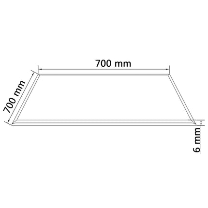 vidaXL Table Top Tempered Glass Square 700x700 mm