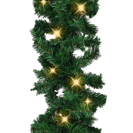 vidaXL Christmas Garland with LED Lights Green 20 m PVC