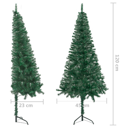 vidaXL Corner Artificial Christmas Tree Green 120 cm PVC