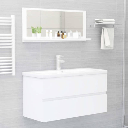 vidaXL Bathroom Mirror White 90cm Chipboard