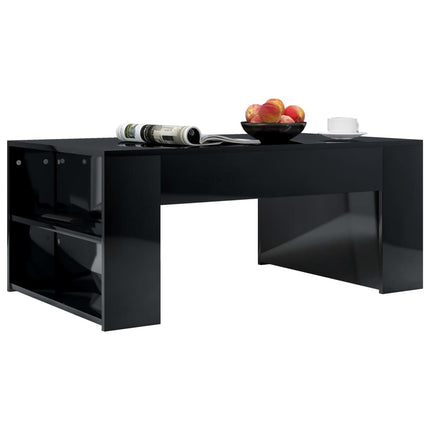 vidaXL Coffee Table High Gloss Black 100x60x42 cm Chipboard