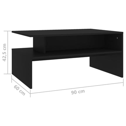 vidaXL Coffee Table Black 90x60x42.5 cm Chipboard