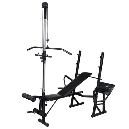 vidaXL Workout Bench with Weight Rack Barbell and Dumbbell Set 30.5kg