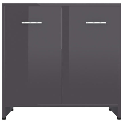 vidaXL Bathroom Cabinet High Gloss Grey 60x33x61 cm Chipboard