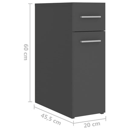 vidaXL Apothecary Cabinet Grey 20x45.5x60 cm Chipboard
