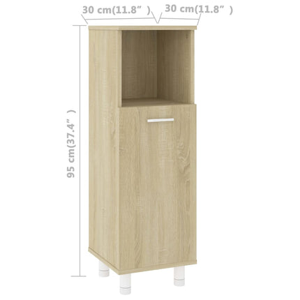 vidaXL Bathroom Cabinet Sonoma Oak 30x30x95 cm Chipboard