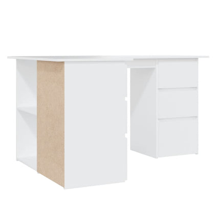vidaXL Corner Desk White 145x100x76 cm Chipboard