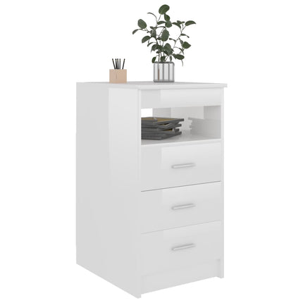 Drawer Cabinet High Gloss White 40x50x76 cm Engineered Wood