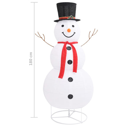 vidaXL Decorative Christmas Snowman Figure LED Luxury Fabric 180cm