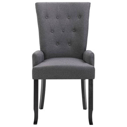 vidaXL Dining Chairs with Armrests 4 pcs Dark Grey Fabric