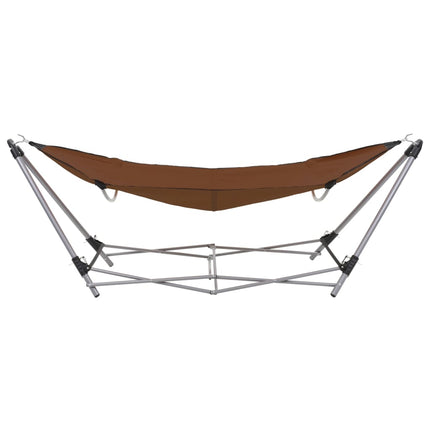 vidaXL Hammock with Foldable Stand Brown