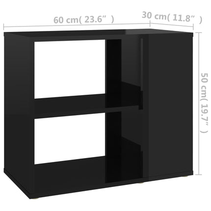 Side Cabinet High Gloss Black 60x30x50 cm Engineered Wood