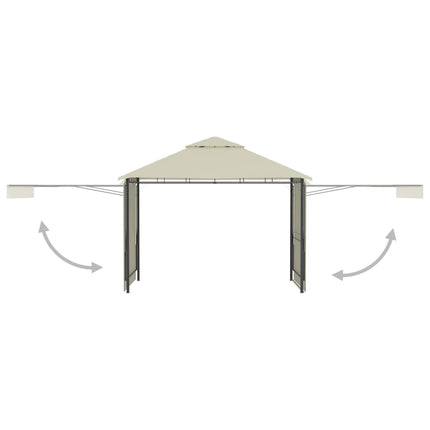 vidaXL Gazebo with Double Extended Roofs 3x3x2.75 m Cream 180 g/m²