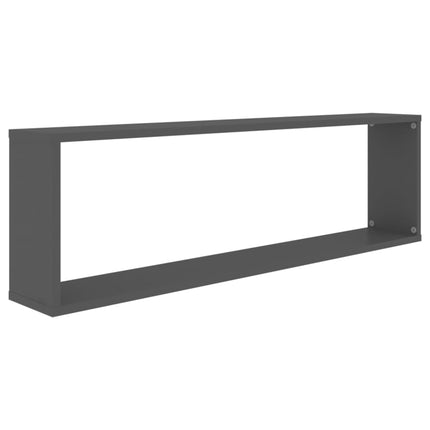 vidaXL Wall Cube Shelves 4 pcs Grey 100x15x30 cm Chipboard