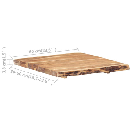 Table Top Solid Acacia Wood 58x(50-60)x3.8 cm