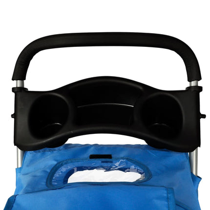 vidaXL Pet Stroller Travel Carrier Blue Folding