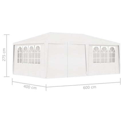 vidaXL Professional Party Tent with Side Walls 4x6 m White 90 g/m²