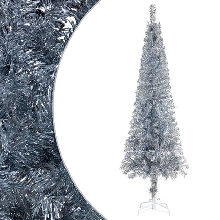 vidaXL Slim Christmas Tree Silver 210 cm