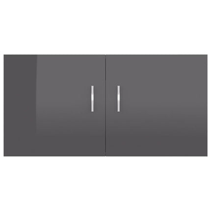 vidaXL Wall Mounted Cabinet High Gloss Grey 80x39x40 cm Chipboard