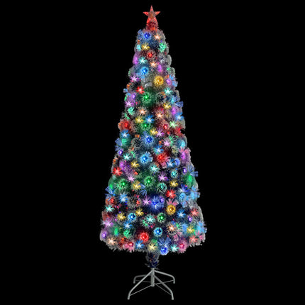 vidaXL Artificial Christmas Tree with LED White&Blue 240 cm Fibre Optic
