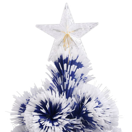 vidaXL Artificial Christmas Tree with LED White&Blue 240 cm Fibre Optic