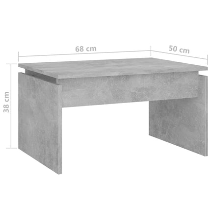 vidaXL Coffee Table Concrete Grey 68x50x38 cm Chipboard
