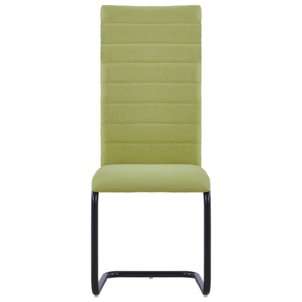 vidaXL Cantilever Dining Chairs 4 pcs Green Fabric