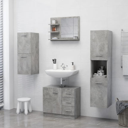 vidaXL Bathroom Mirror Concrete Grey 60x10.5x45 cm Chipboard