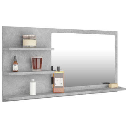 vidaXL Bathroom Mirror Concrete Grey 90x10.5x45 cm Chipboard