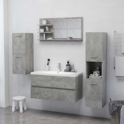 vidaXL Bathroom Mirror Concrete Grey 90x10.5x45 cm Chipboard