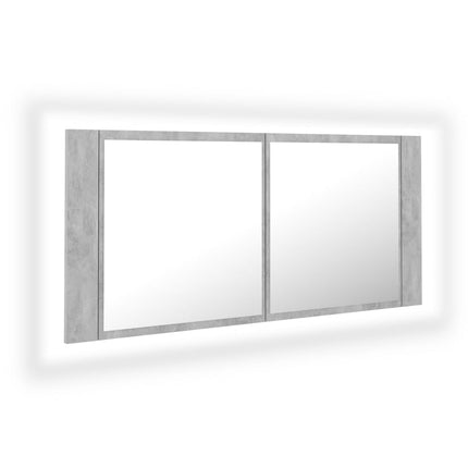 vidaXL LED Bathroom Mirror Cabinet Concrete Grey 100x12x45 cm