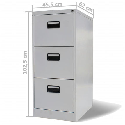 vidaXL Filing Cabinet Light Grey 46x62x102.5 cm Steel