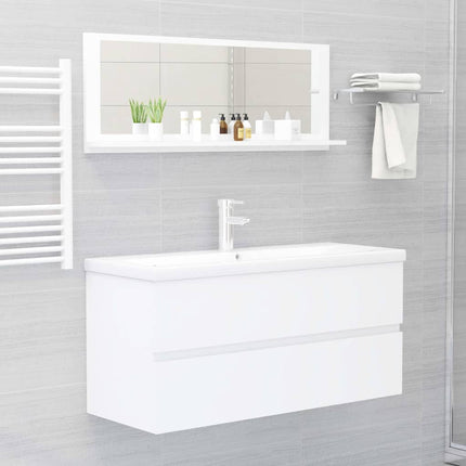 vidaXL Bathroom Mirror White 100cm Chipboard