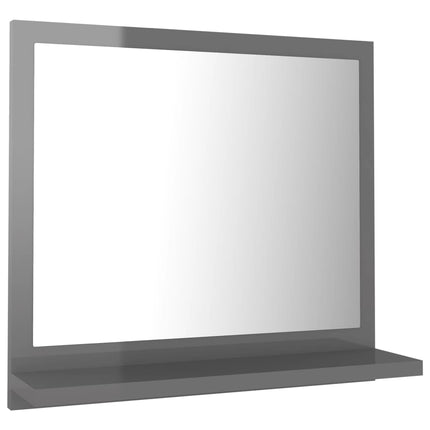 vidaXL Bathroom Mirror High Gloss Grey 40x10.5x37 cm Chipboard