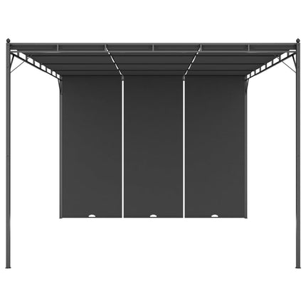 vidaXL Garden Gazebo with Side Curtain 4x3x2.25 m Anthracite