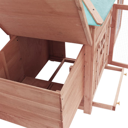 vidaXL Chicken Coop with Nest Box Mocha 190x72x102 cm Solid Firwood