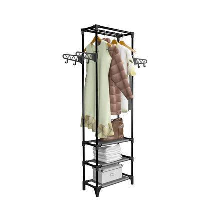 Clothes Rack Steel and Non-Woven Fabric 55x28.5x175 cm Black